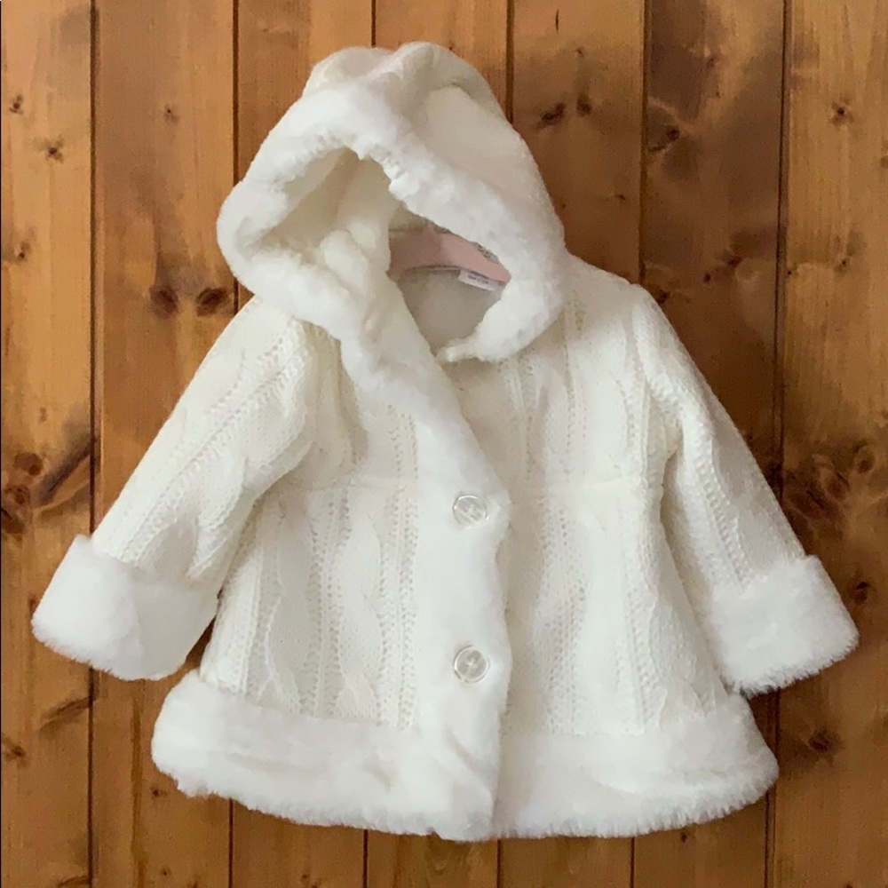 9-12 months white winter jacket
